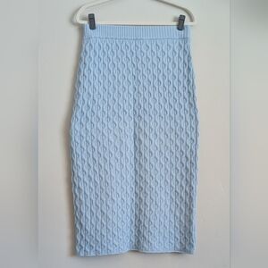 NATIVE YOUTH Light Blue Textured Pencil Skirt
